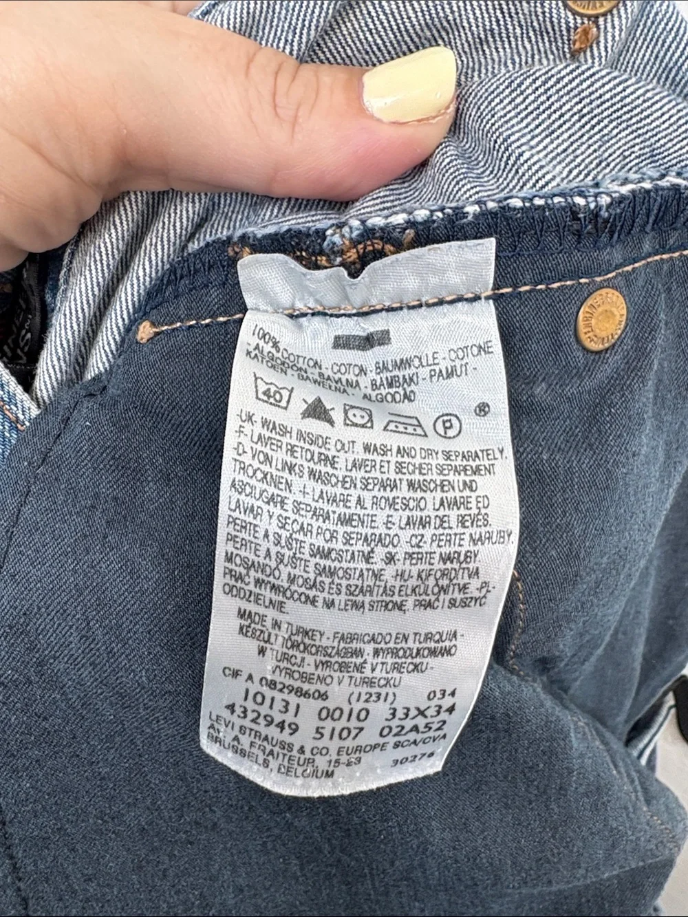 Levi's Engineered Twisted Straight Button Fly Jeans Men Size 33 BLEMISH